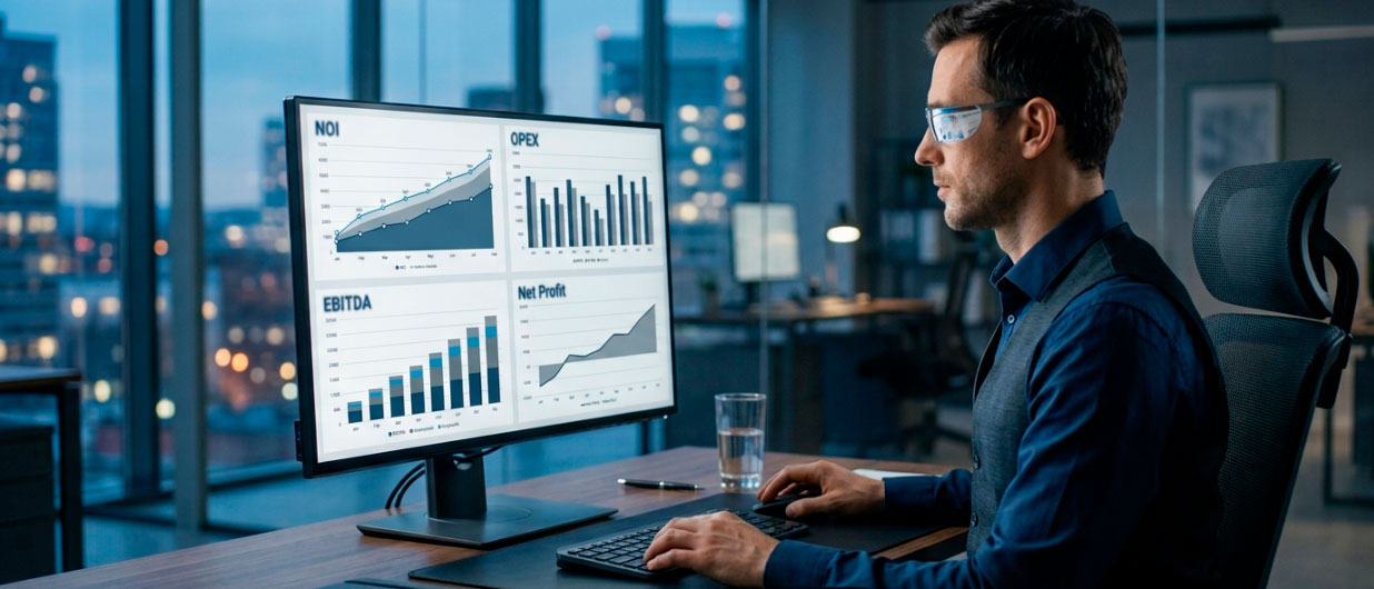 Сравнение NOI, OPEX, EBITDA и чистой прибыли